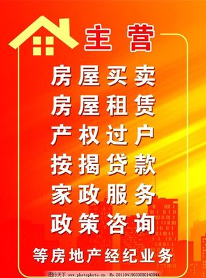 房地產(chǎn)中介公司經(jīng)營(yíng)范圍燈箱圖片 專業(yè)經(jīng)紀(jì)服務(wù)的視覺(jué)名片